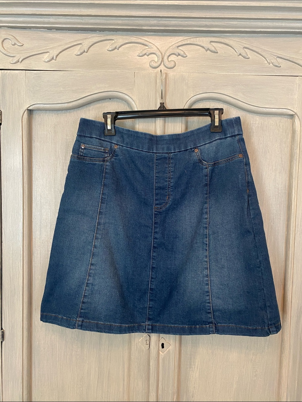 Kim Rogers Dark Blue Denim A-Line Skirt